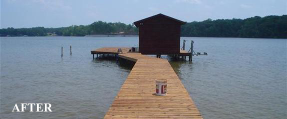 log home dock restoration north carolina after